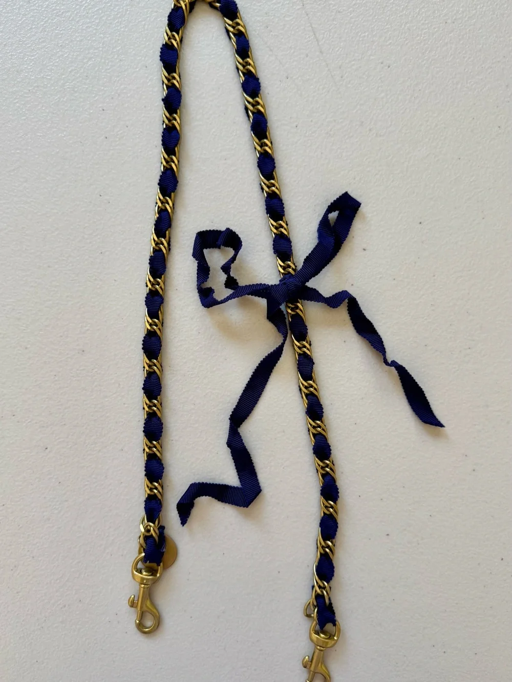 Clare V - shoulder ribbon strap in navy